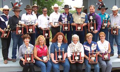 The trophy winners of the 2003 Fastest Gun Alive Tournament